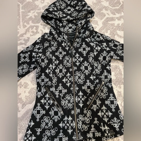 Black Jacquard Devon Hoodie Tonia Debellis - Picture 4 of 5
